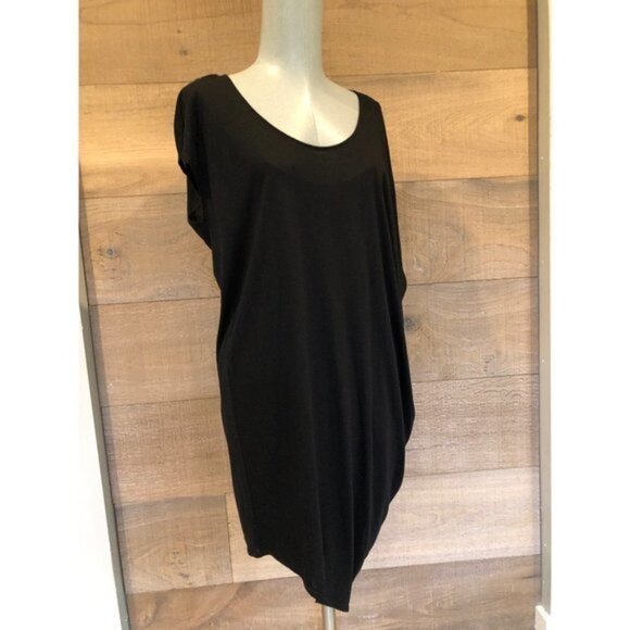 HELMUT Lang Women black long asymmetric top dress size one - Picture 4 of 11